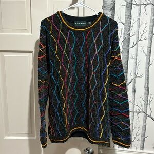 Vintage Tundra Coogi Style Multicolor Mens Sweater